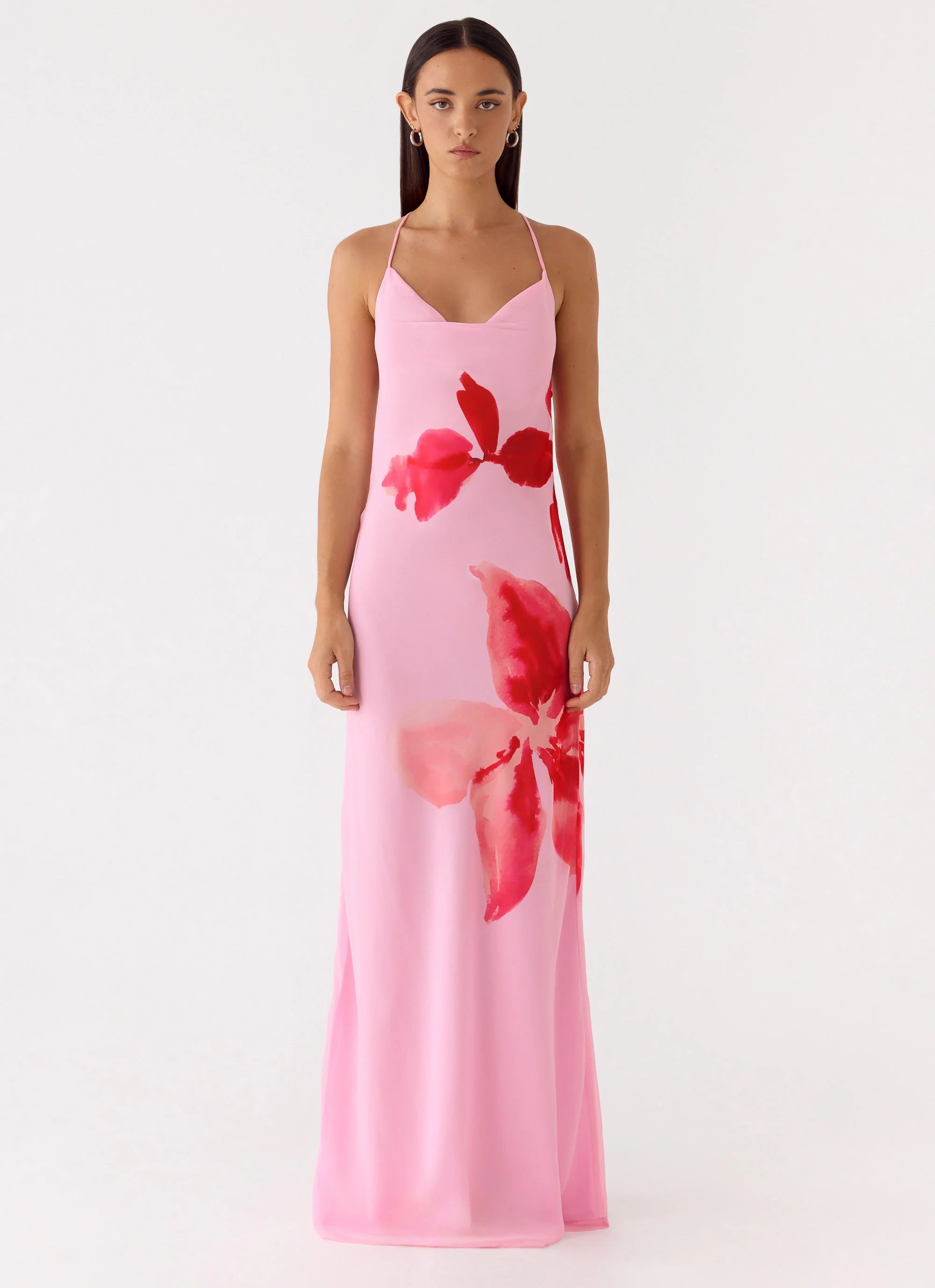 Jasmyn Cowl Maxi Dress - Pink Petal